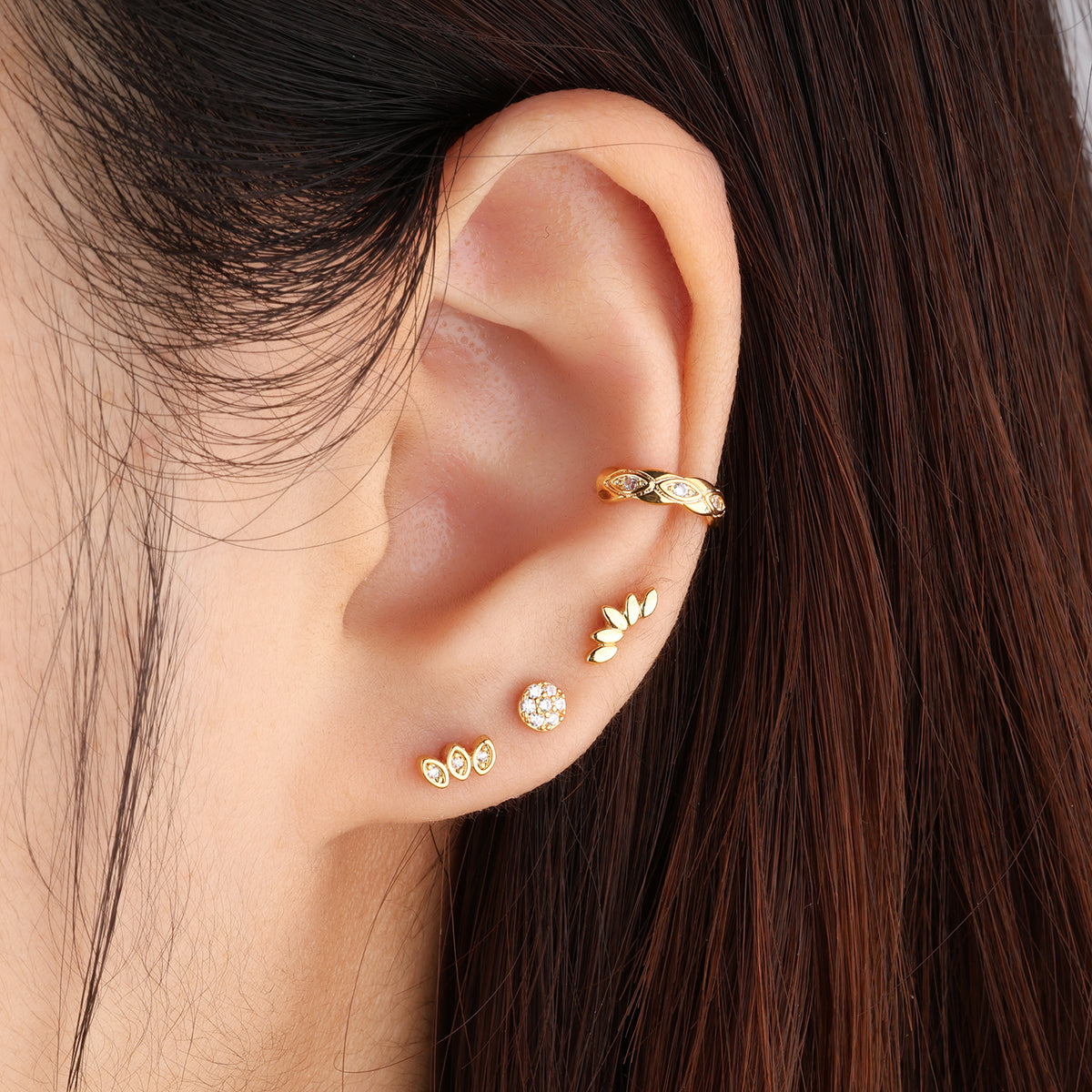 Marquise Stud - Stainless Steel - Upper Lobe, Helix, Flat - Oumo Jewelry