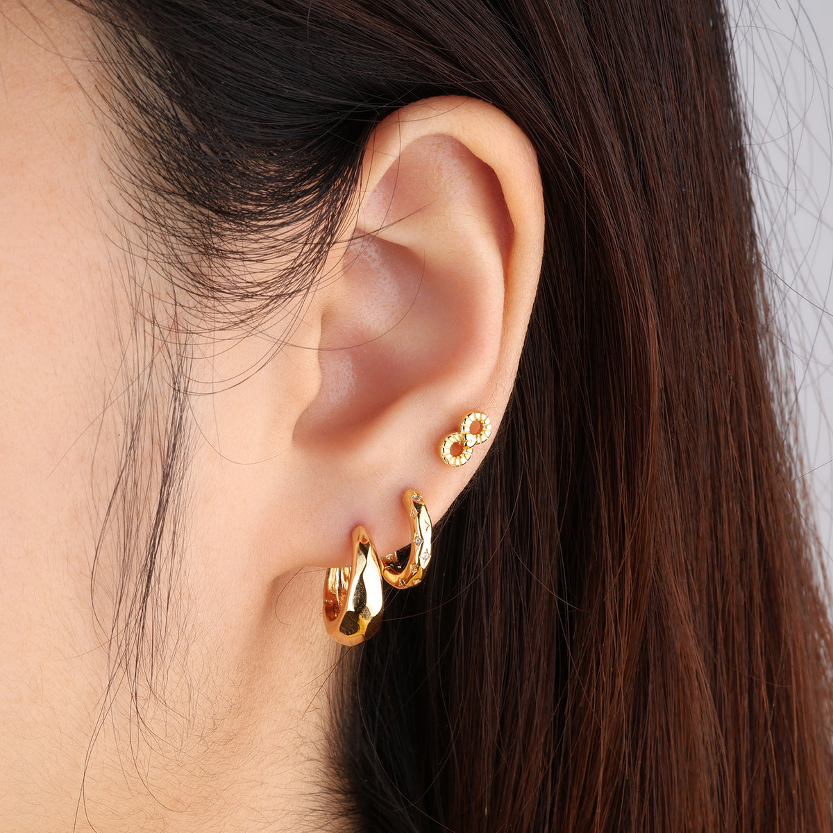 Infinite Love Stud - Stainless Steel - Upper Lobe, Helix, Flat - Oumo Jewelry