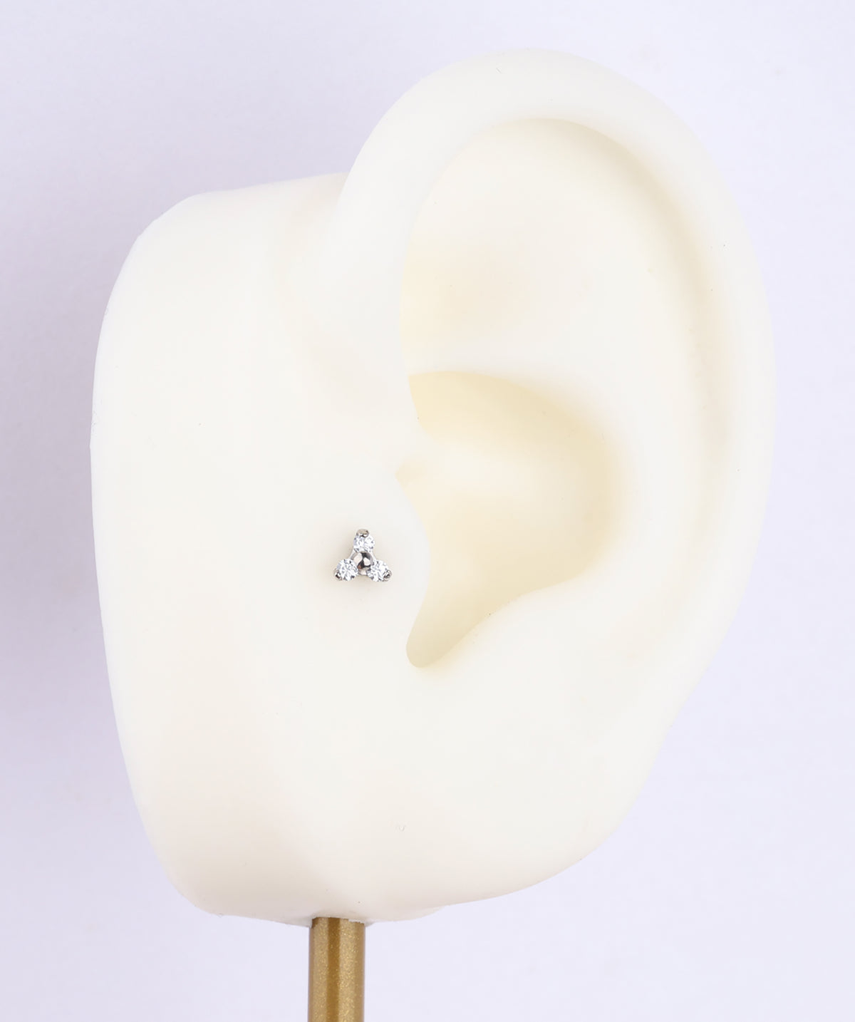 Titanium Gemstone Flatback Stud - Titanium - Helix, Upper Lobe, Conch - Oumo Jewelry