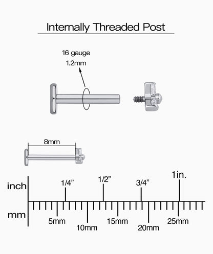 Titanium Gemstone Flatback Stud