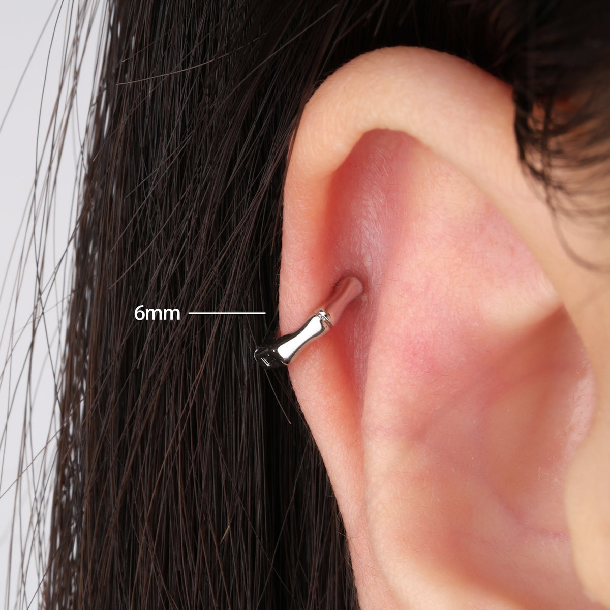 Bamboo Helix Hoop - Brass - Lobe, Upper Lobe, Helix - Oumo Jewelry