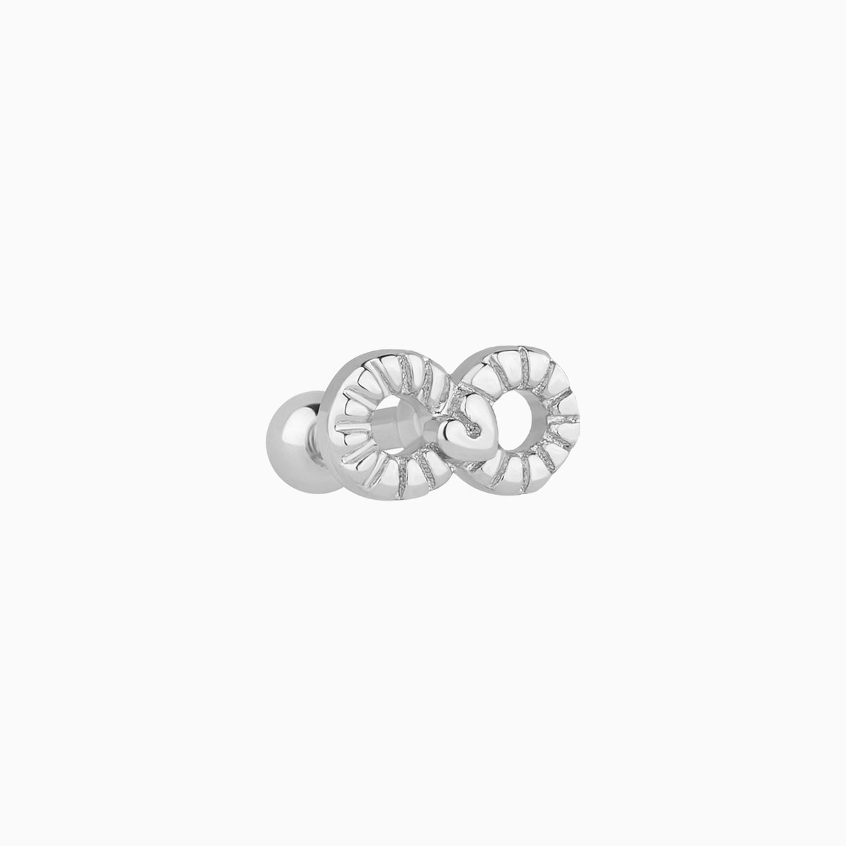 Infinite Love Stud - Stainless Steel - Upper Lobe, Helix, Flat - Oumo Jewelry