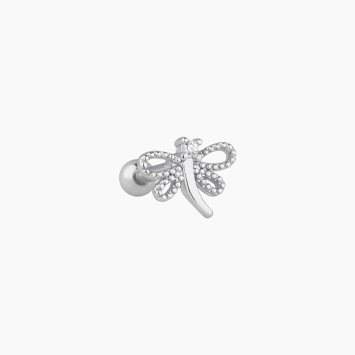 Fun Dragonfly Stud - Stainless Steel - Upper Lobe, Helix - Oumo Jewelry