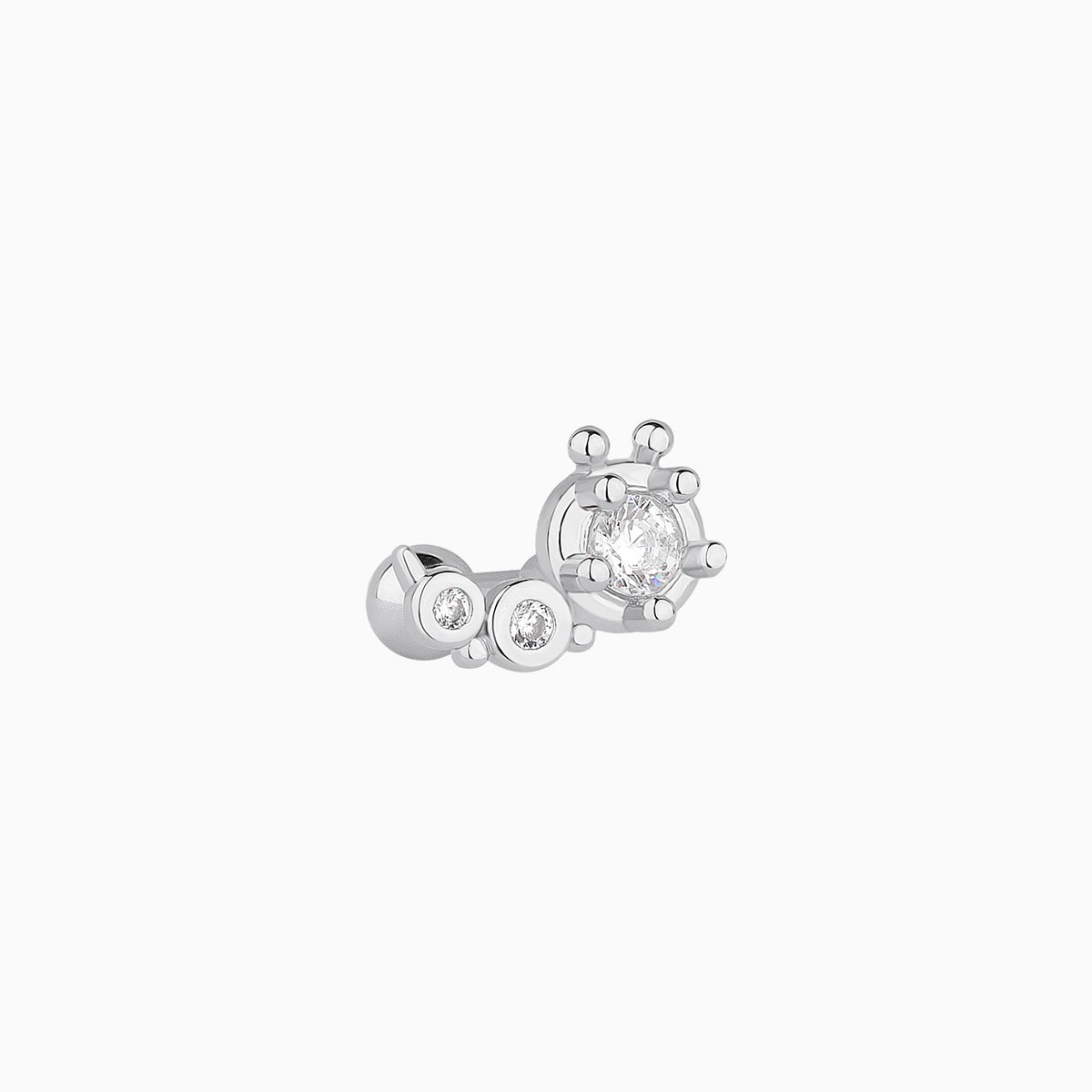 Cute Caterpillar Stud - Stainless Steel - Upper Lobe, Helix, Flat - Oumo Jewelry