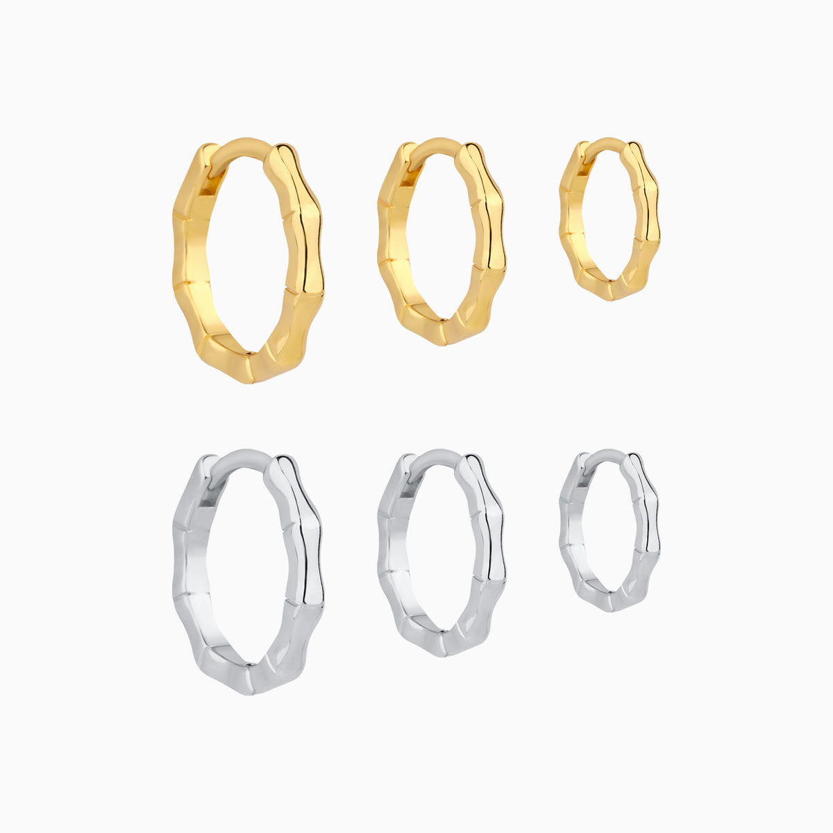 Bamboo Helix Hoop - Brass - Lobe, Upper Lobe, Helix - Oumo Jewelry