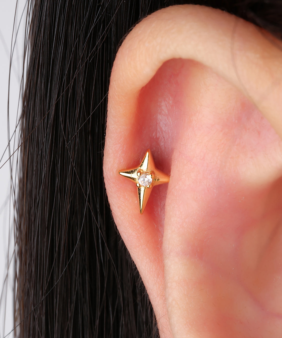 Four-Pointed Star Flatback Stud