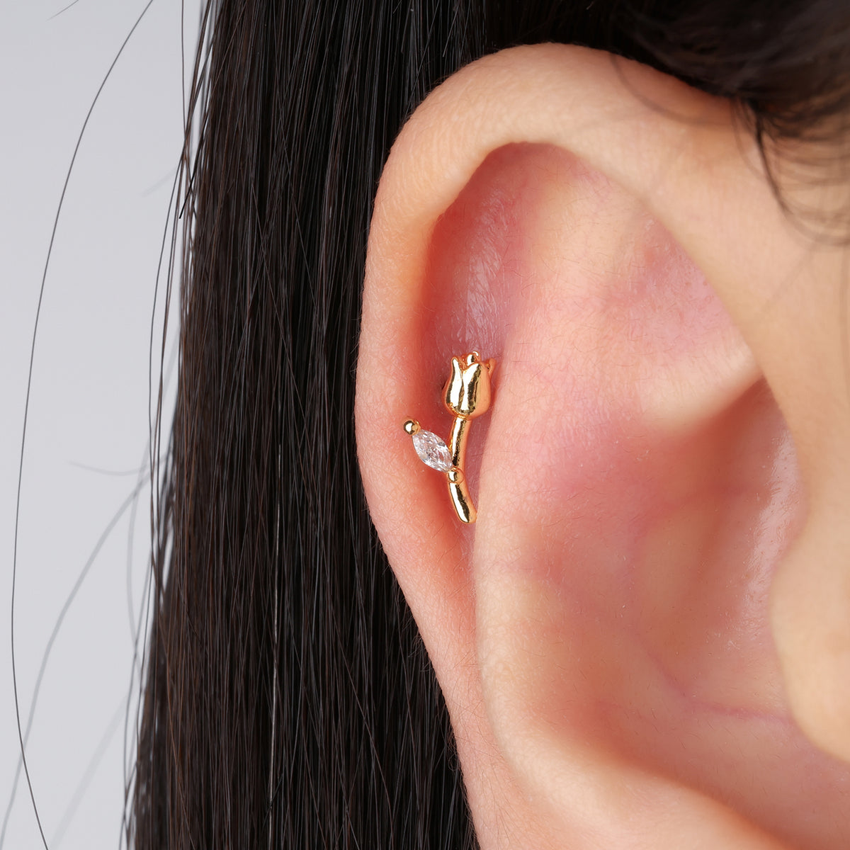 Rosie Stud - Stainless Steel - Upper Lobe, Helix - Oumo Jewelry
