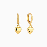 Puffed Love Drop Earrings - Brass - Oumo Jewelry