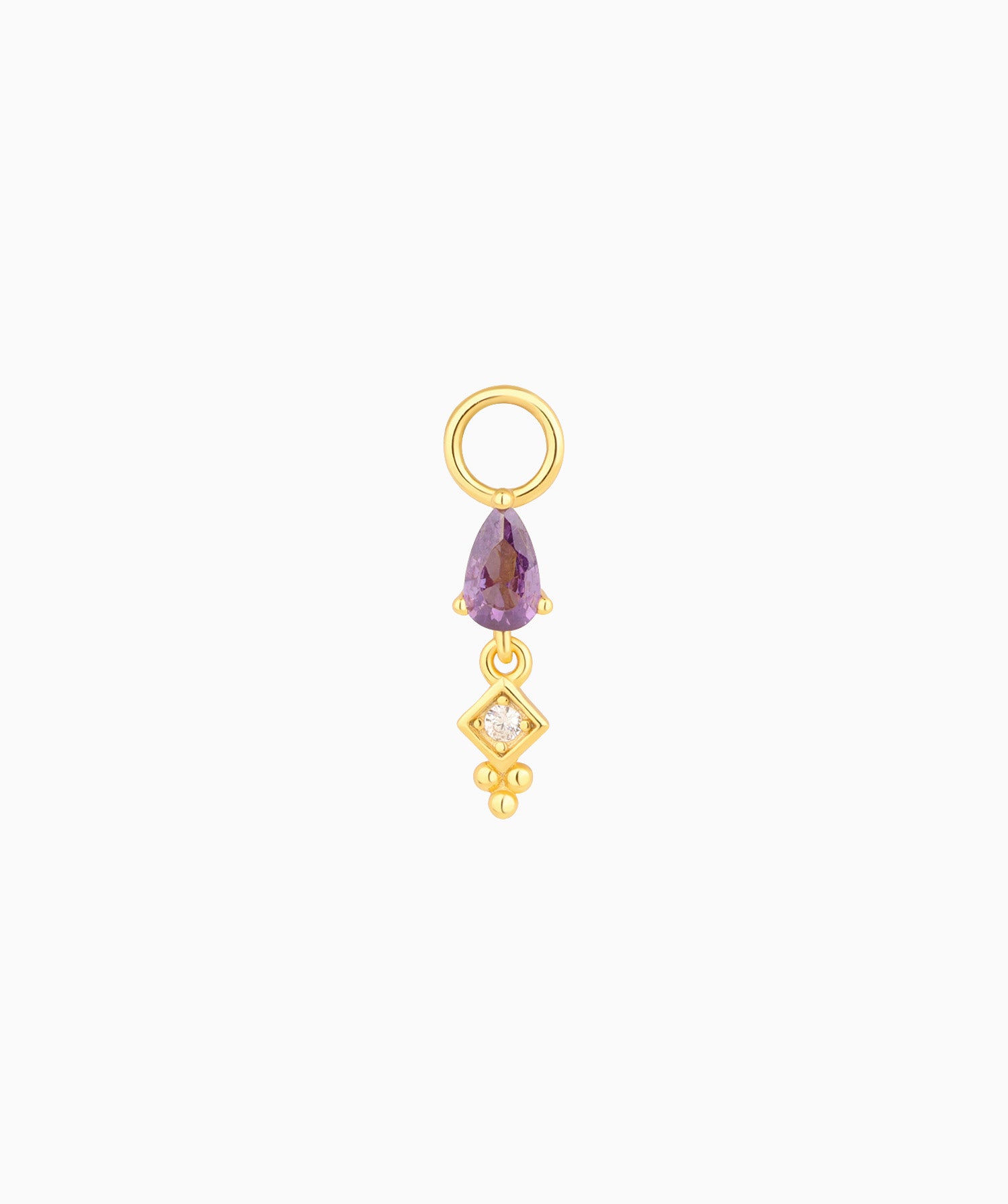 Purple Water Drop Charm