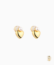 Pearl Love Studs - Brass - Oumo Jewelry
