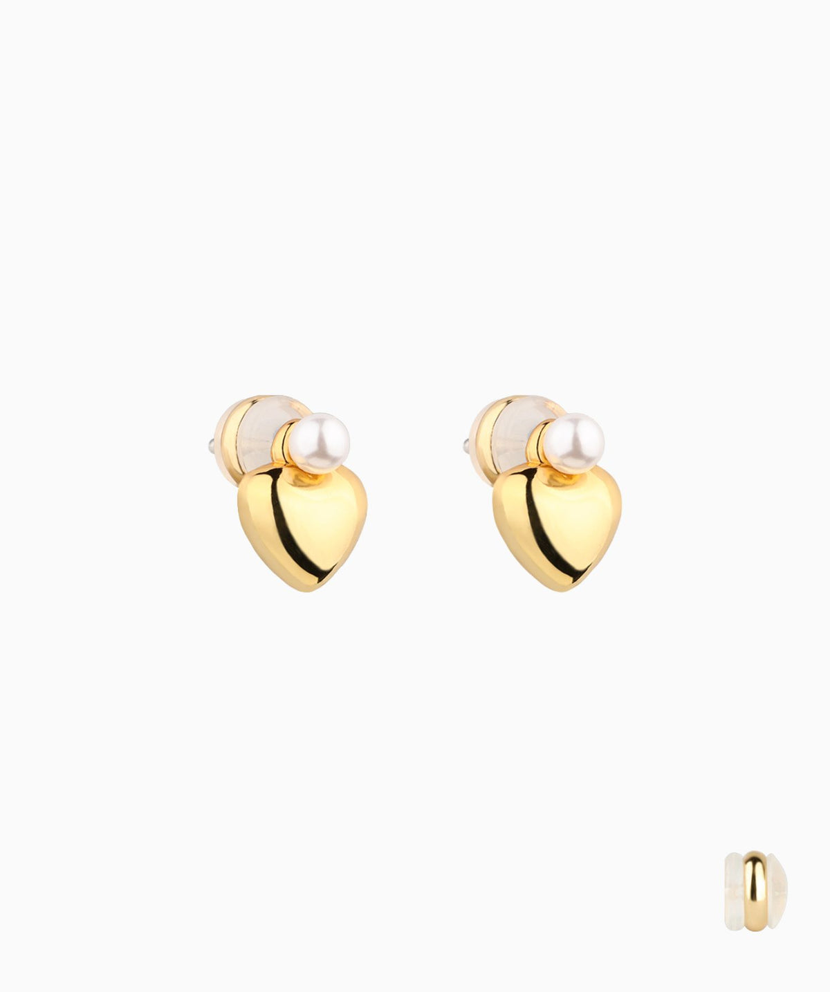 Pearl Love Studs - Brass - Oumo Jewelry