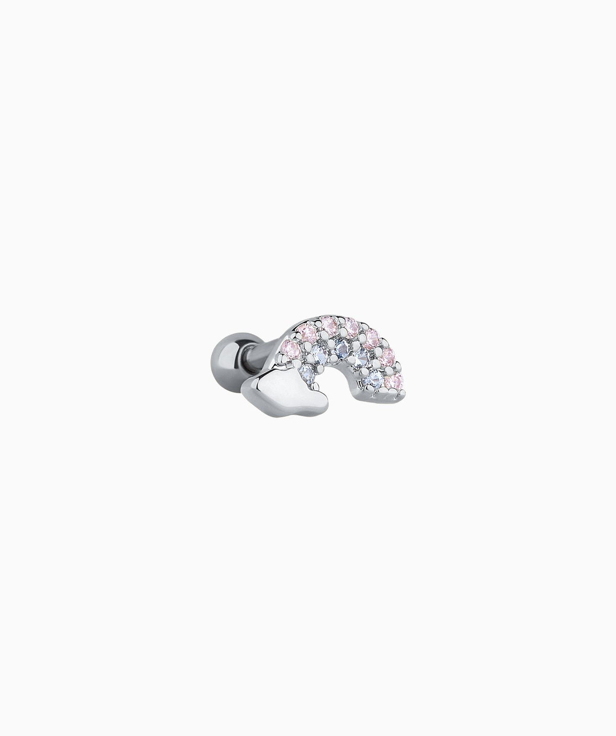 Rainbow Cloud Stud - Stainless Steel - Upper Lobe, Helix - Oumo Jewelry