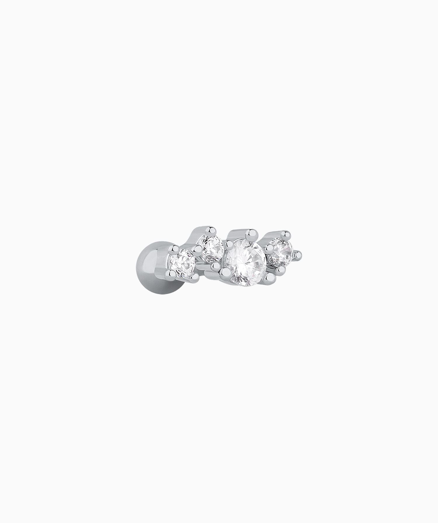 Wavy Gemstone Stud