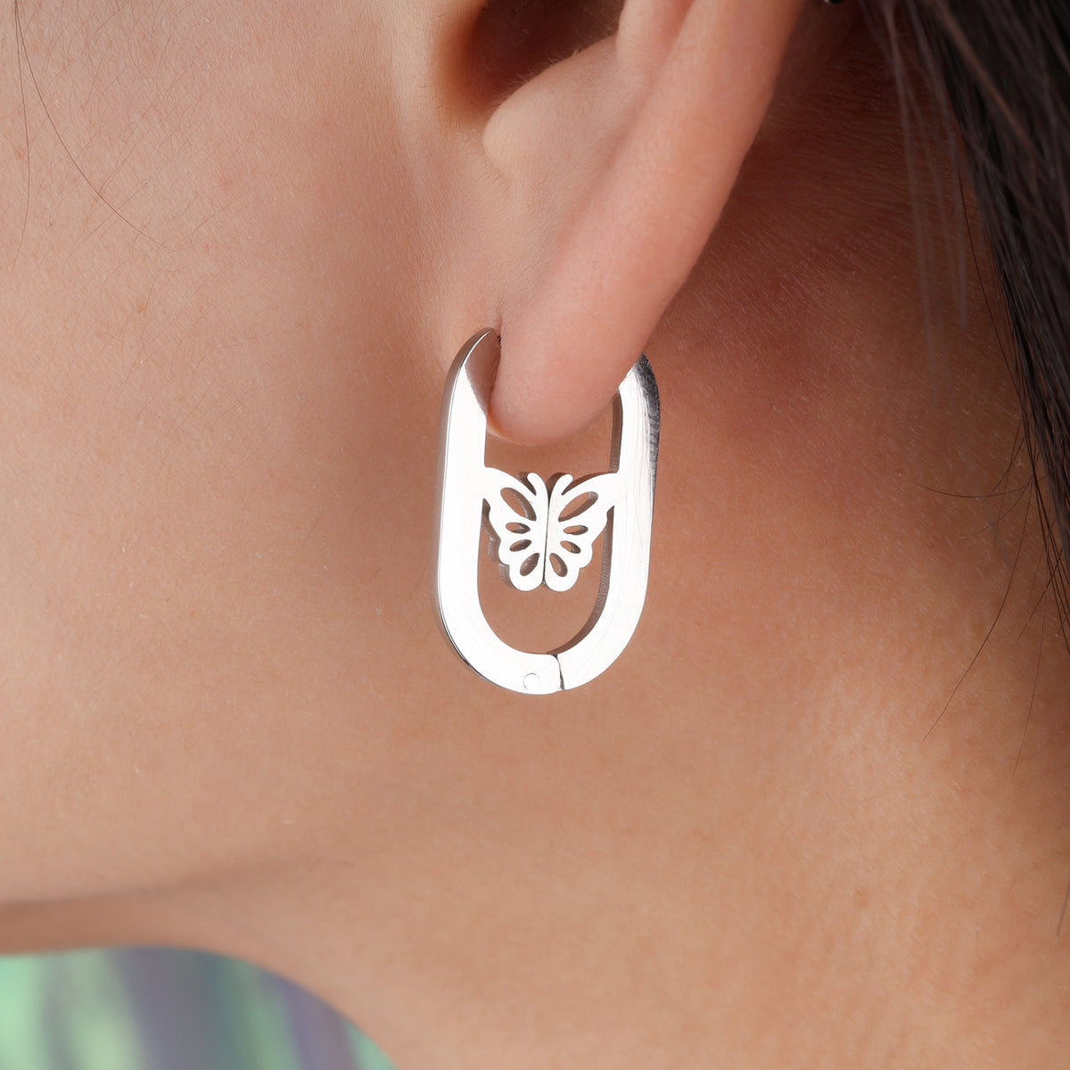 Chic Butterfly Hoops - Stainless Steel - Oumo Jewelry