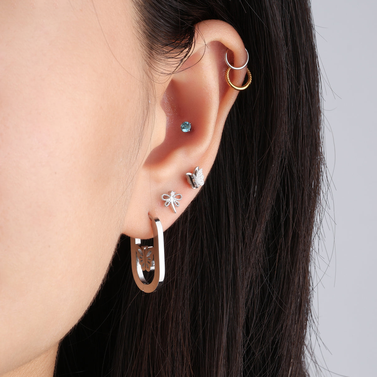 Chic Butterfly Hoops - Stainless Steel - Oumo Jewelry