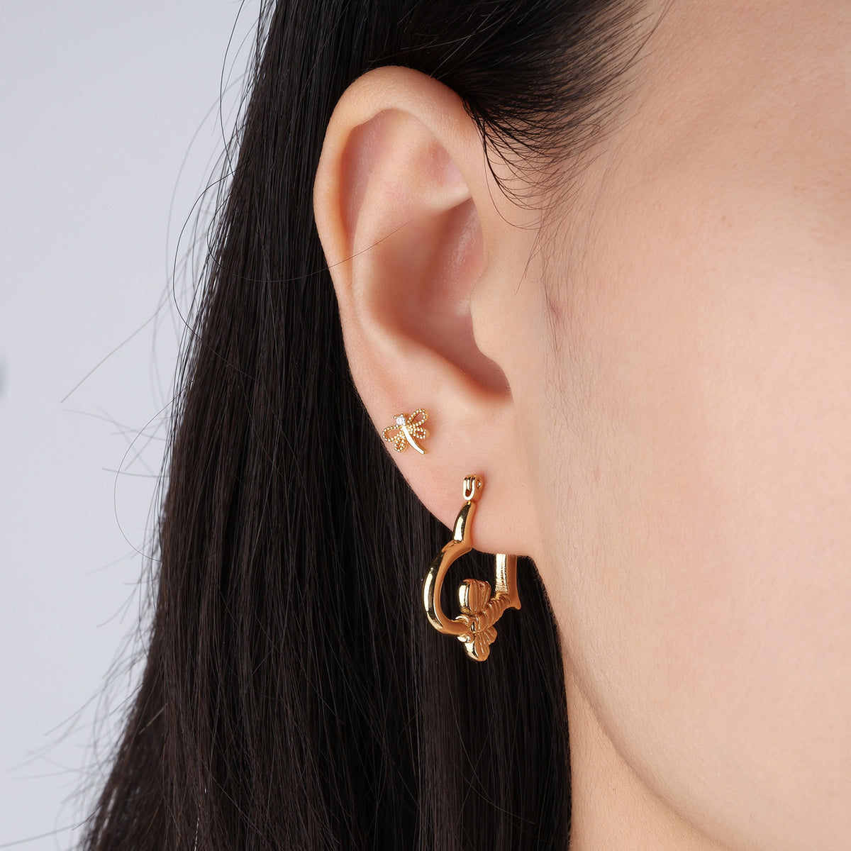 Love Bee Hoops - Stainless Steel - Oumo Jewelry