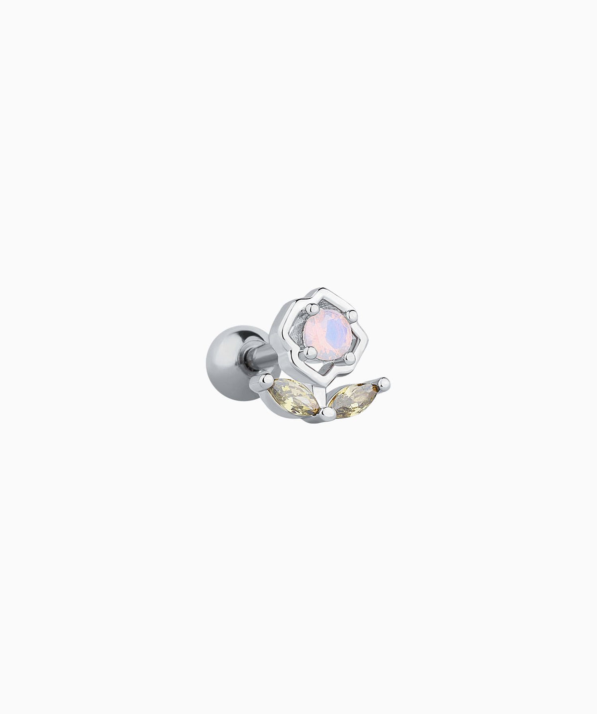 Charm Flower Stud - Stainless Steel - Upper Lobe, Helix - Oumo Jewelry