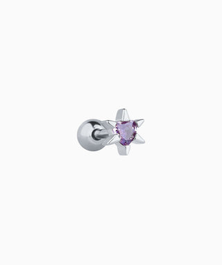 Purple Heart Star Stud - OumoJewelry