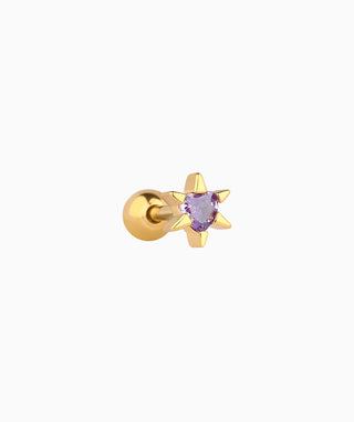 Purple Heart Star Stud - OumoJewelry