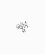 Elegant Flower Gemstone Stud - Stainless Steel - Upper Lobe, Helix - Oumo Jewelry