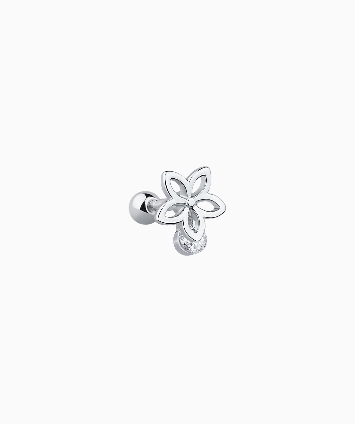 Elegant Flower Gemstone Stud