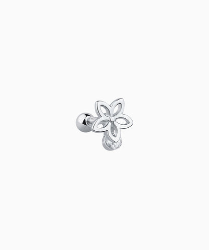 Elegant Flower Gemstone Stud