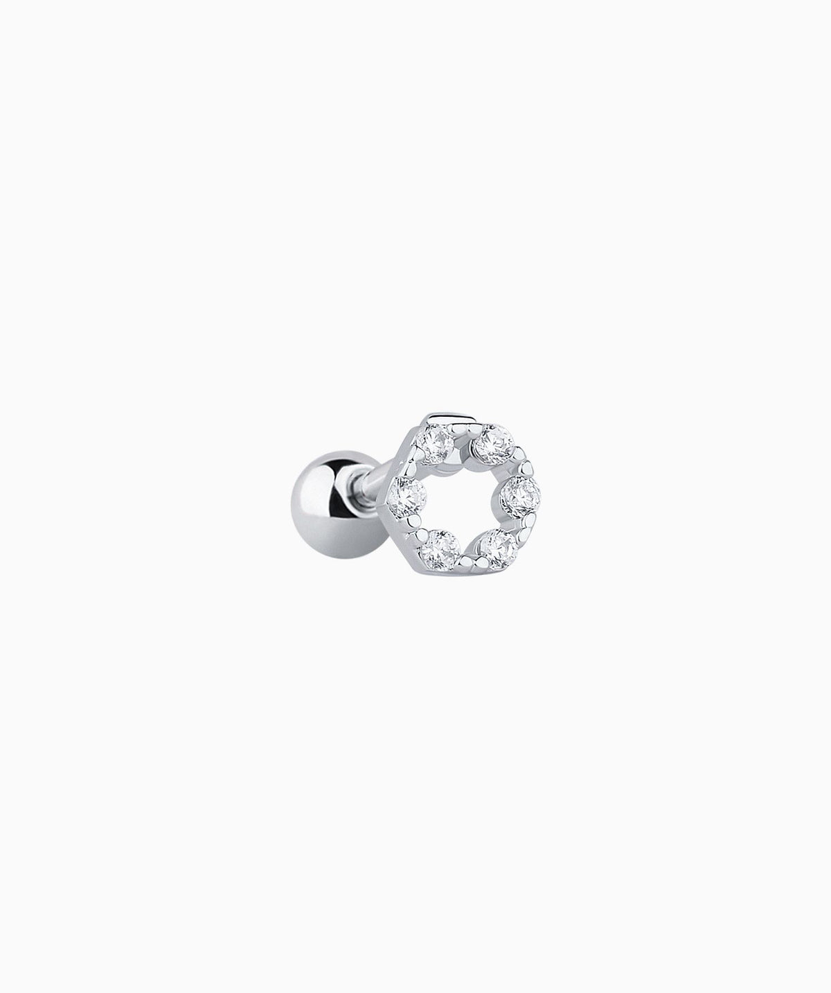 Shiny Donut Stud - Stainless Steel - Upper Lobe, Helix, Flat - Oumo Jewelry