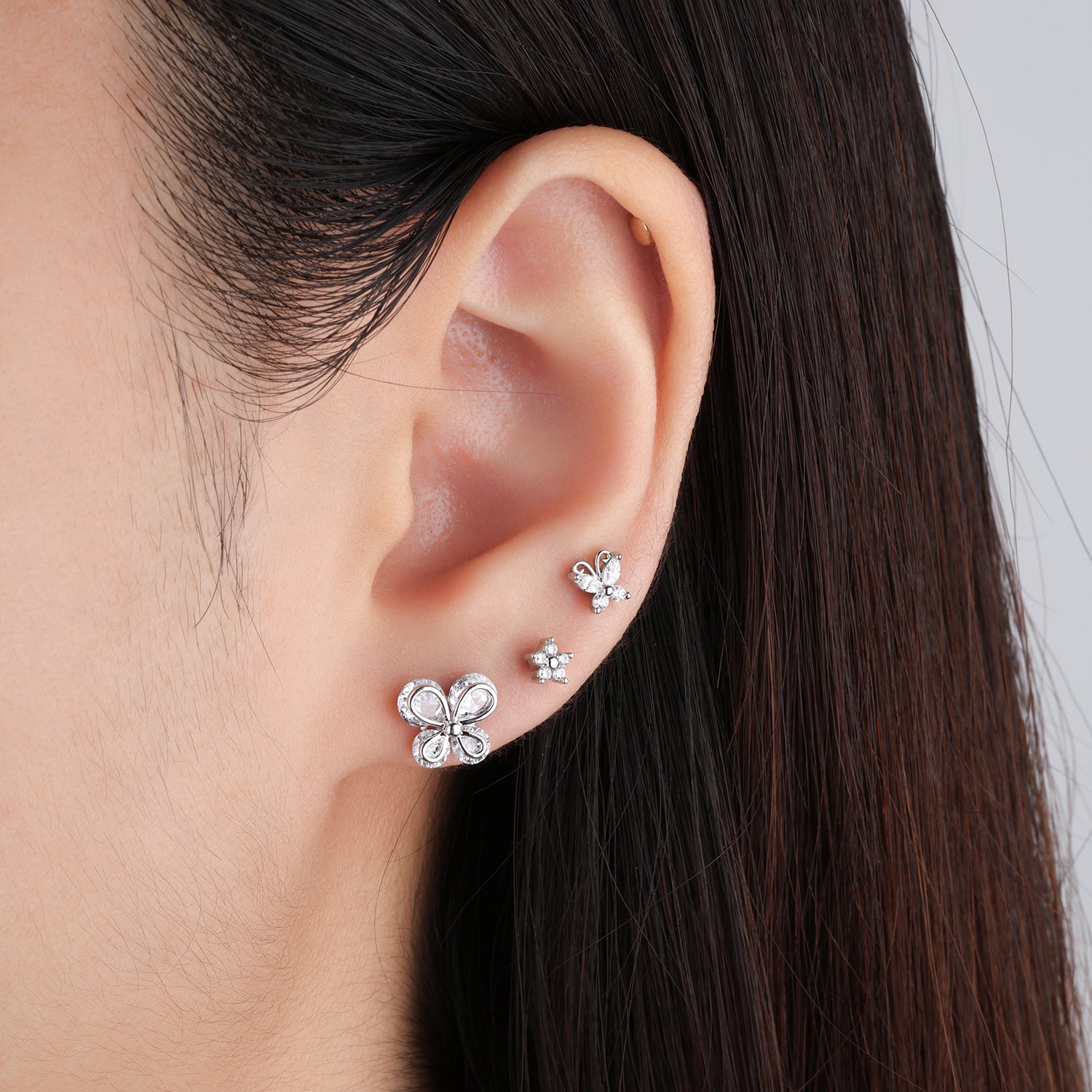 Sparkling Butterfly Studs - OhmoJewelry