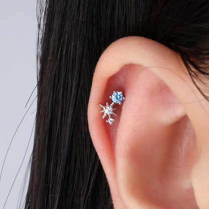 Fantasy Blue Gem Star Stud - OhmoJewelry