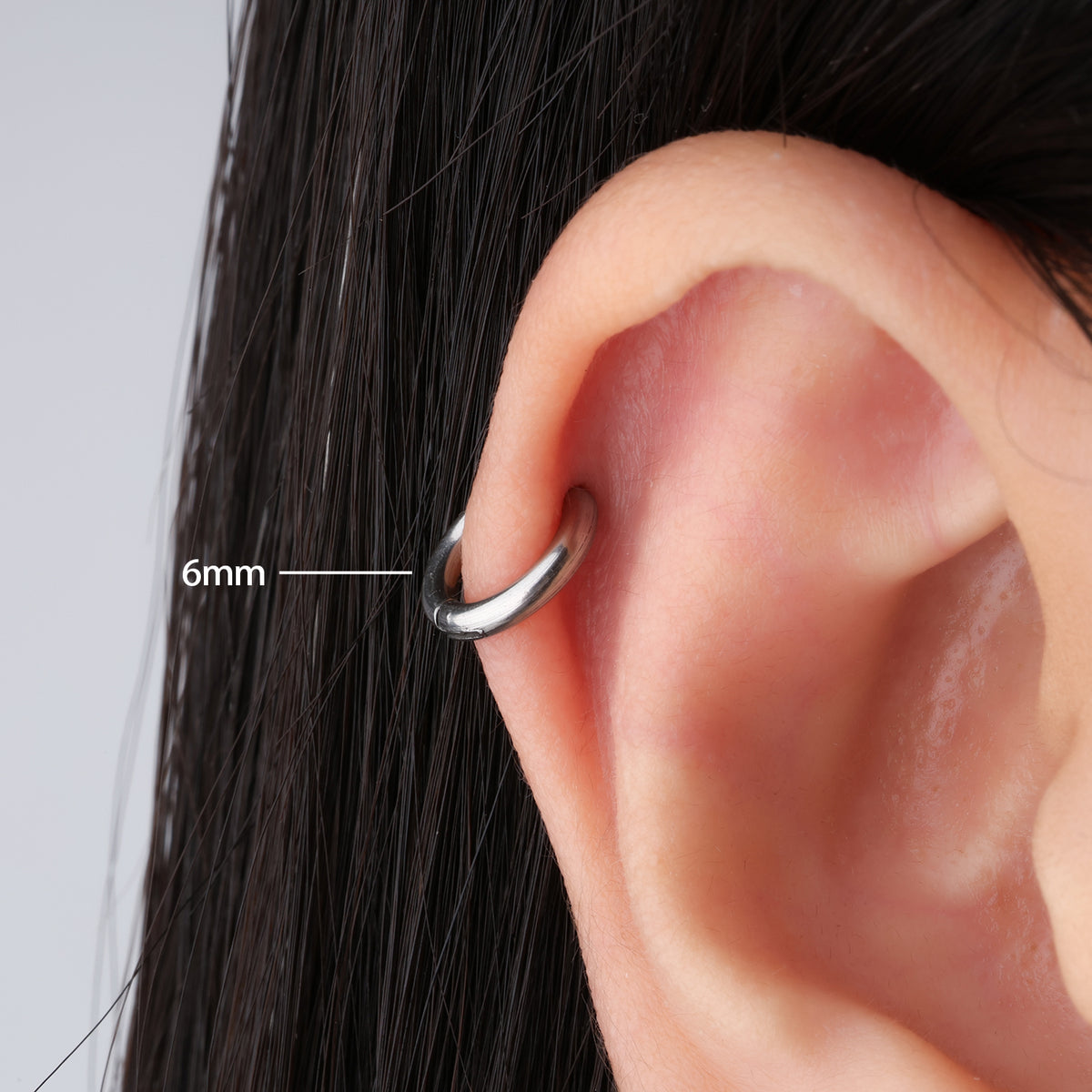 Classic Comfort Hoop - Stainless Steel - Lobe, Helix - Oumo Jewelry