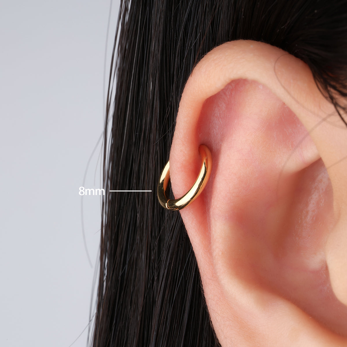 Classic Comfort Hoop - Stainless Steel - Lobe, Helix - Oumo Jewelry