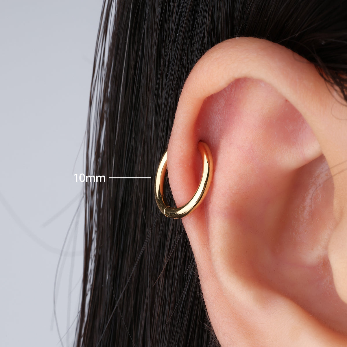 Classic Comfort Hoop - Stainless Steel - Lobe, Helix - Oumo Jewelry