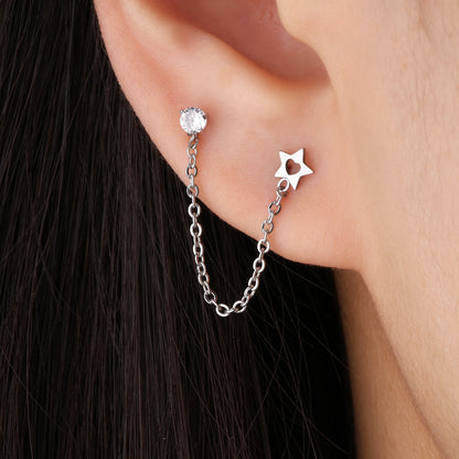 Star Love Chain Earring - OhmoJewelry