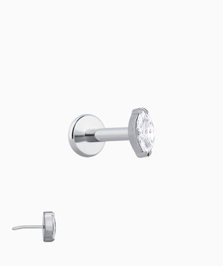 Titanium Marquise Flatback Stud - OumoJewelry
