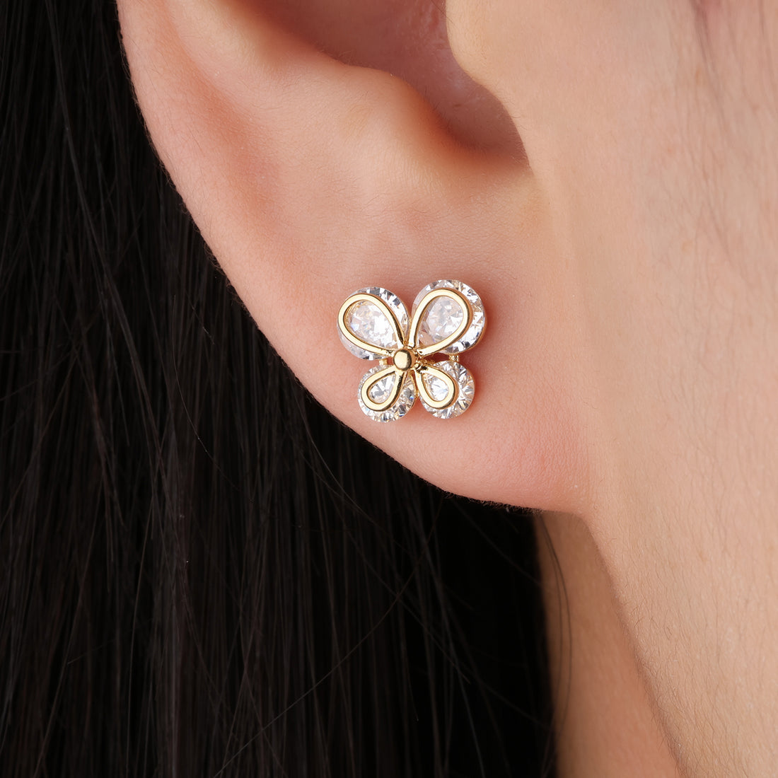 Sparkling Butterfly Studs - OhmoJewelry