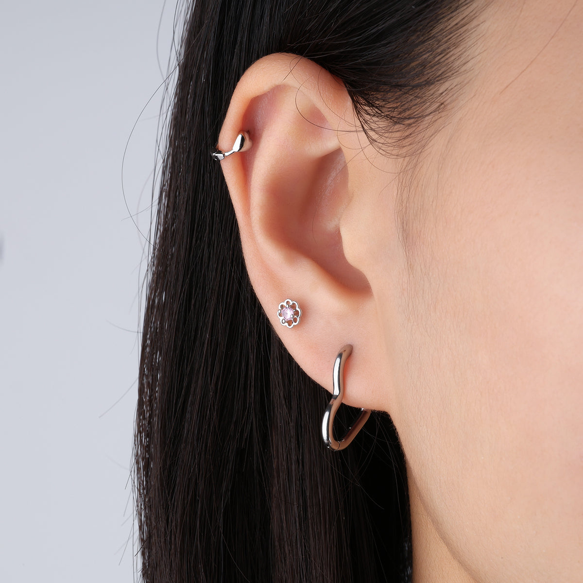 Simple Love Hoops - Stainless Steel - Oumo Jewelry