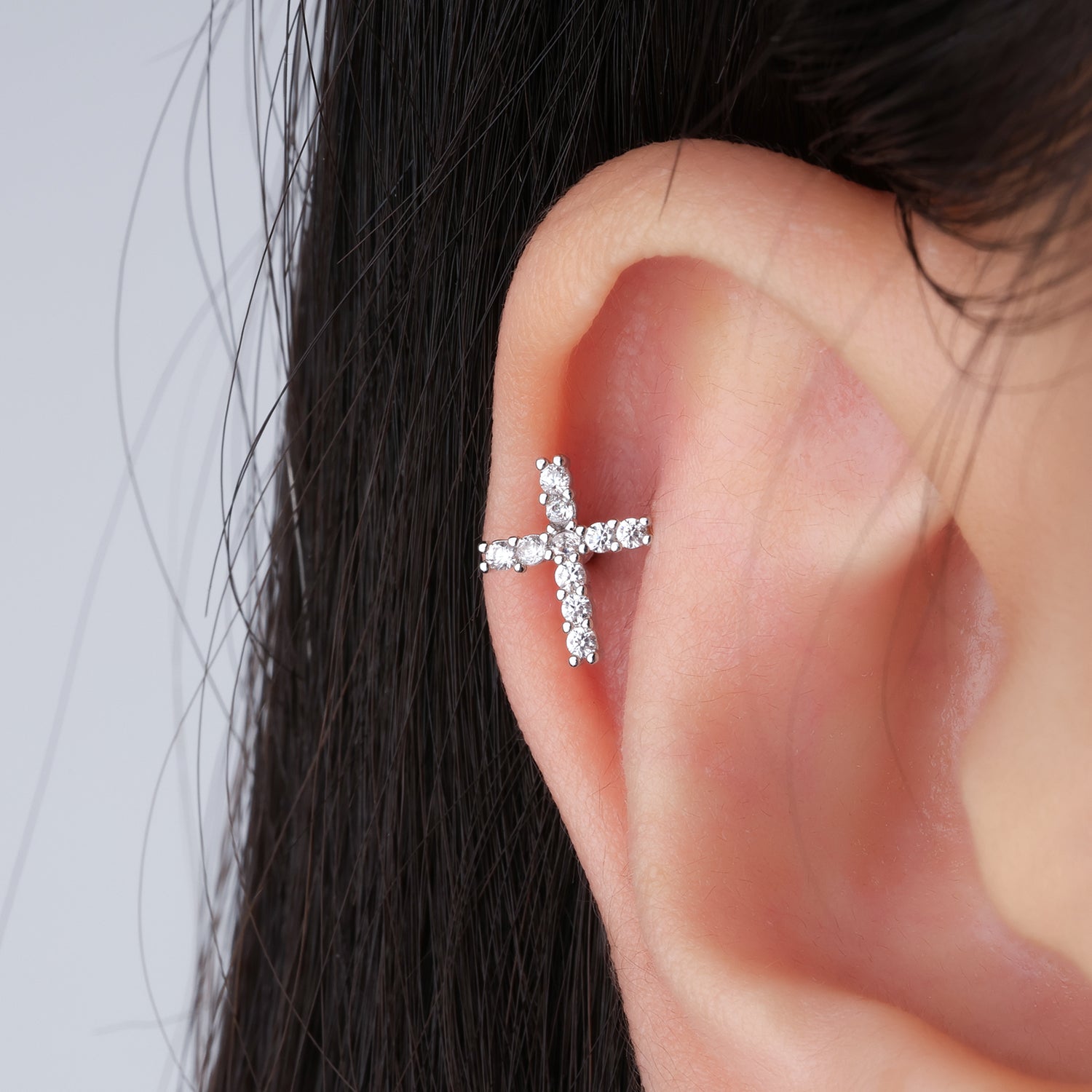 Exploring Cross Stud - OhmoJewelry