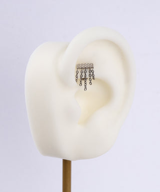 Titanium Chain Hidden Helix Flatback Stud - OumoJewelry