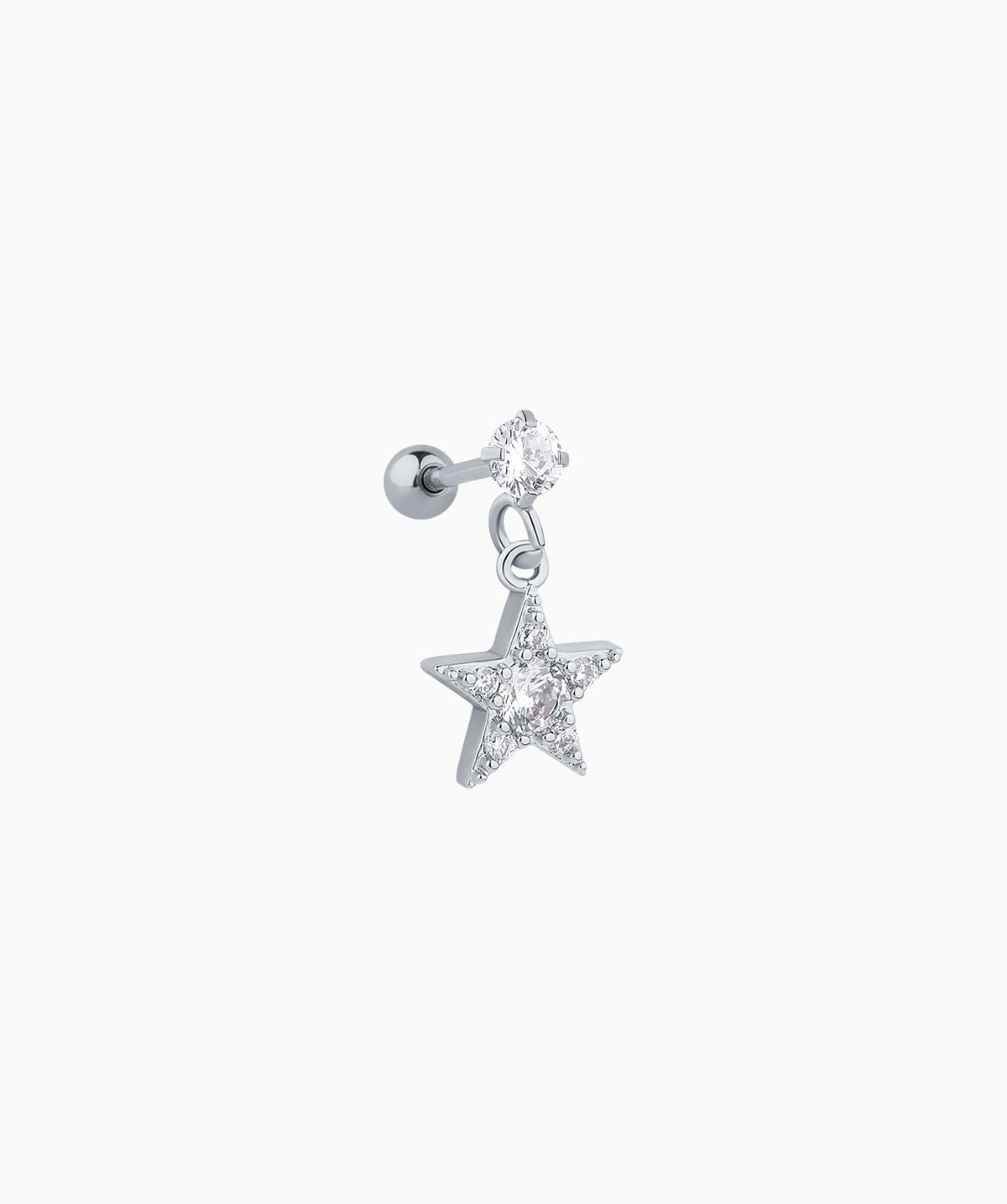 Starry Drop - Stainless Steel - Upper Lobe, Helix, Flat - Oumo Jewelry