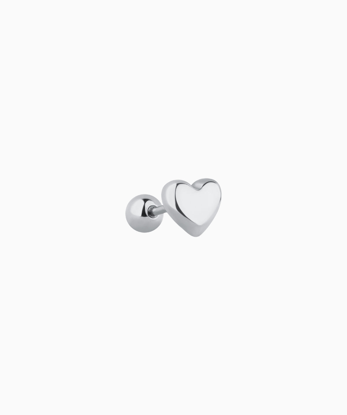 Puffed Love Stud - Stainless Steel - Upper Lobe, Helix, Flat - Oumo Jewelry