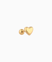Puffed Love Stud - Stainless Steel - Upper Lobe, Helix, Flat - Oumo Jewelry