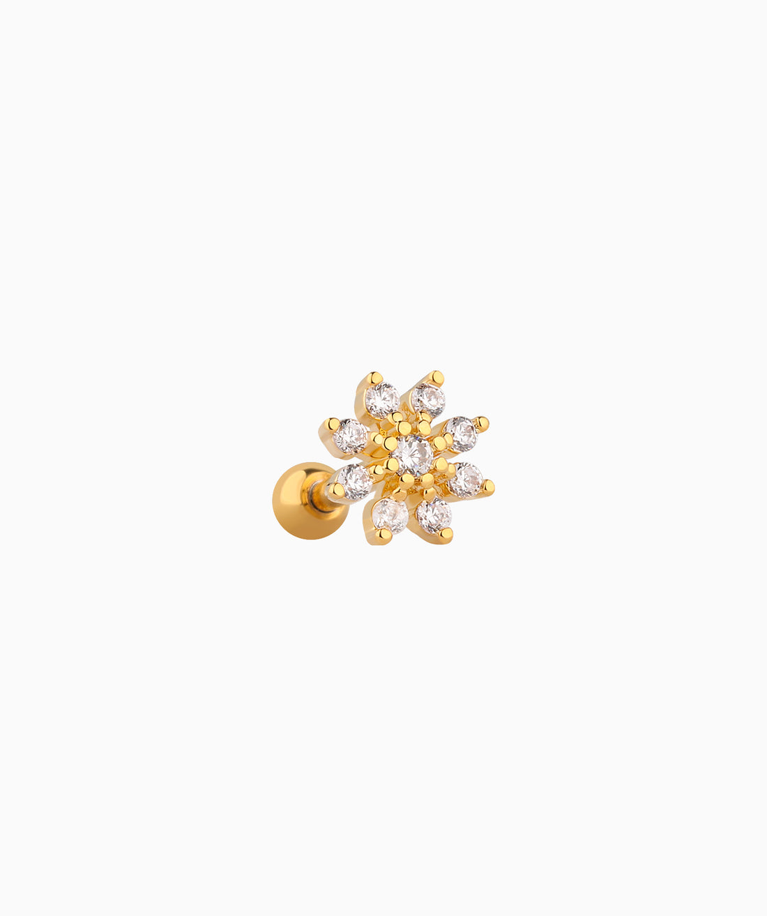 Sparkly Flower Stud