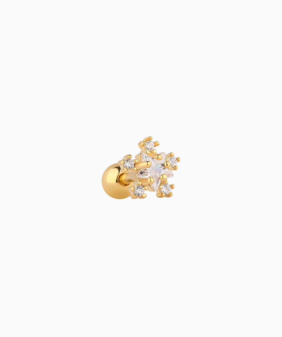 Star Flower Stud - Stainless Steel - Upper Lobe, Helix - Oumo Jewelry
