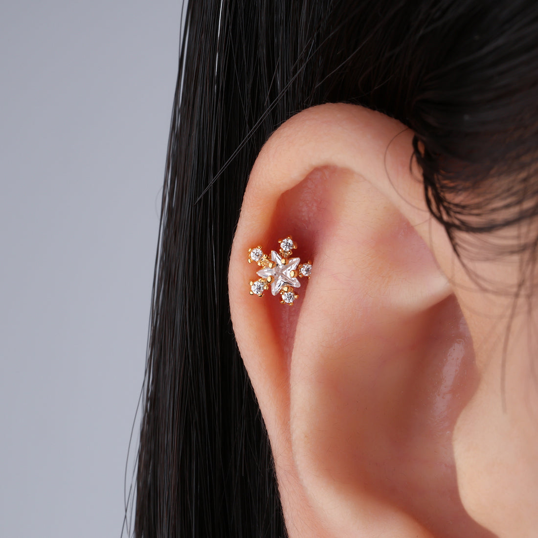 Star Flower Stud - OhmoJewelry