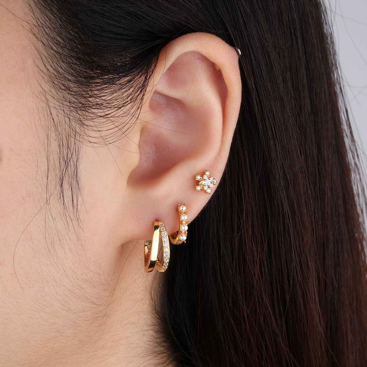 Star Flower Stud - Stainless Steel - Upper Lobe, Helix - Oumo Jewelry