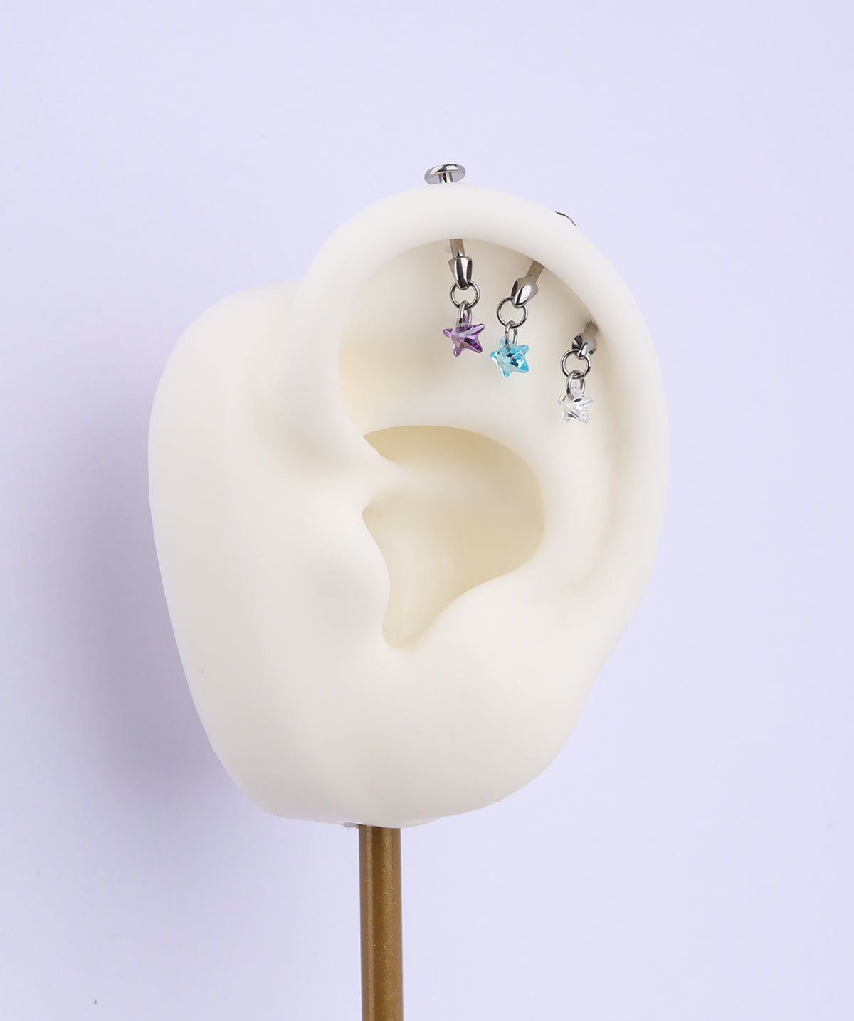 Titanium Star Vertical Helix Flatback Stud - Titanium - Vertical Helix - Oumo Jewelry