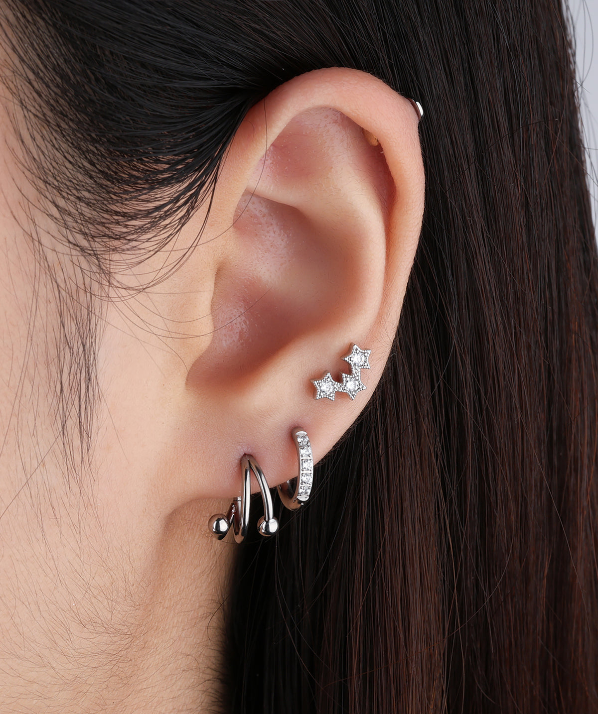 Cool Titanium Clicker Hoop - Titanium - Lobe, Upper Lobe, Helix - Oumo Jewelry