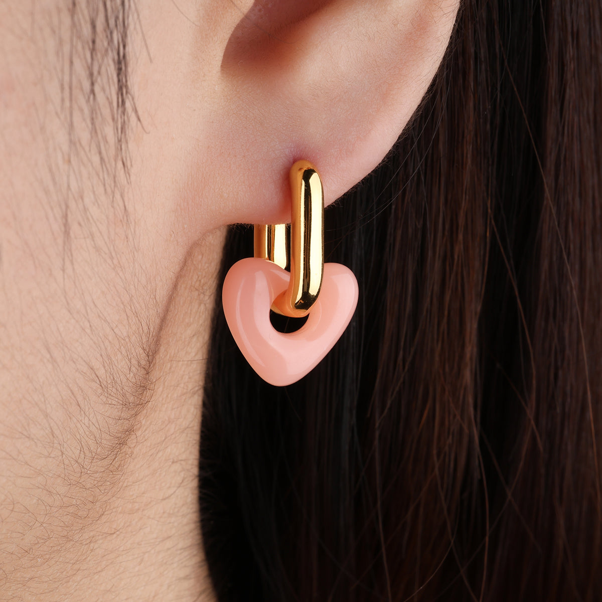 U-Shaped Love Drop Earrings - Brass - Oumo Jewelry