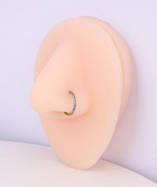 X-Shaped Titanium Clicker Hoop - OumoJewelry