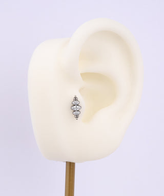 Marquise Titanium Flatback Stud - OumoJewelry